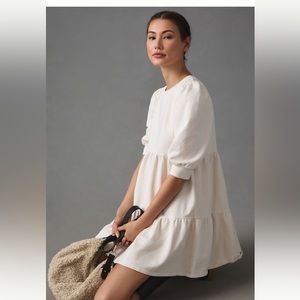 Anthropologie sz M NWT worn only once pull on style dress in beige/cream